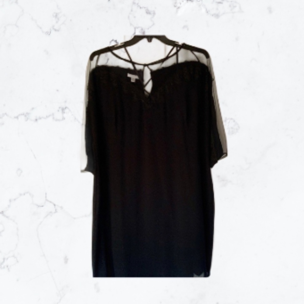 👛 London Times sophisticated black cocktail dress 18W EUC